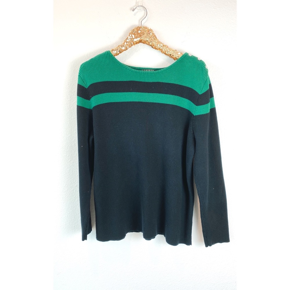Ralph Lauren Green & Black Sweater Plus Size